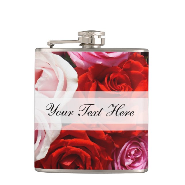 Petaca Rosas personalizados Hip Flask (Anverso)