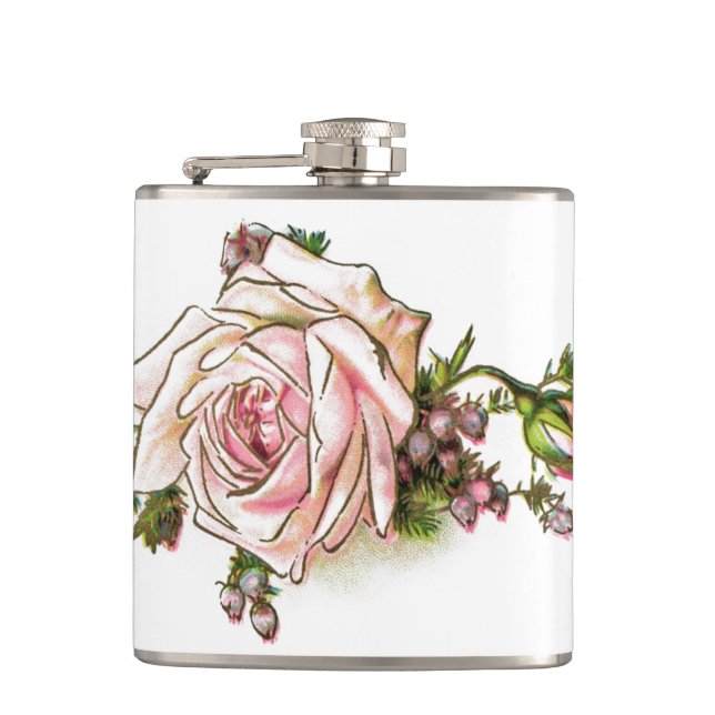 Petaca Rosas rosa y púrpura victorianas (Anverso)