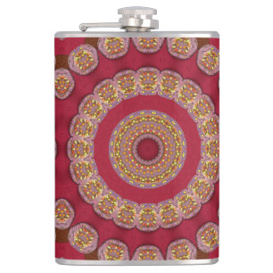 Petaca Rosette dorado rojo amarillo Mandala