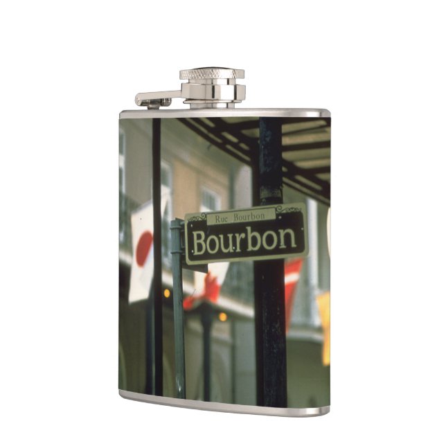 Petaca Rótulo de la calle Bourbon en Nueva Orleans (Izquierda)