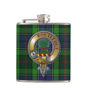 Petaca Routledge Tartan & Badge
