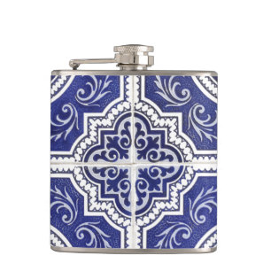 Petaca Rústico Patrón de mosaicos portugueses vintage - A