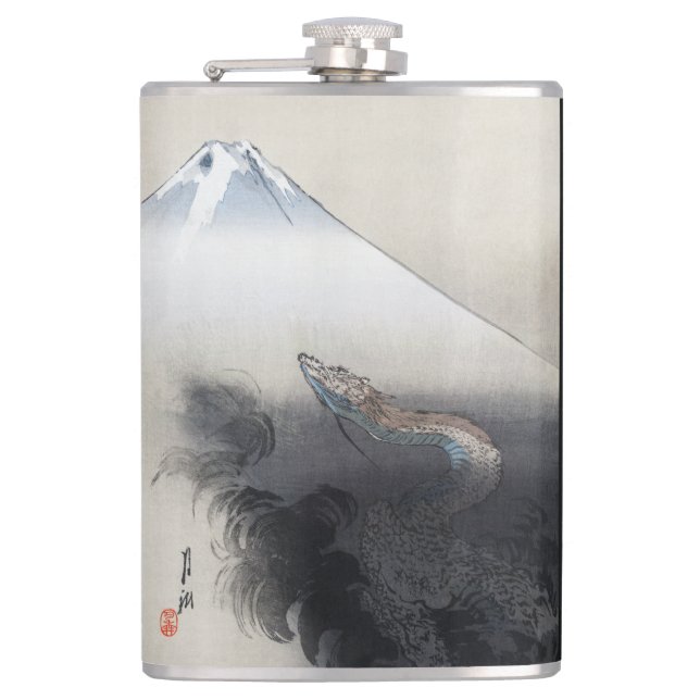 Petaca Ryu Shoten: Dragón ascendente sobre Fuji, Japón (Anverso)