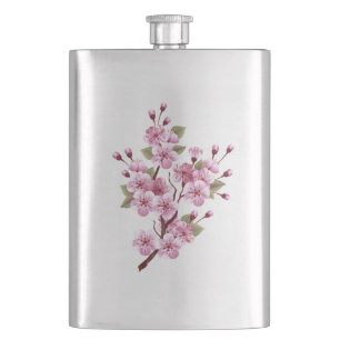 Petaca Sakura rosa sobre fondo de pintura