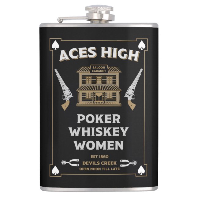 Petaca Saloon de Cowboy American Frontier (Anverso)