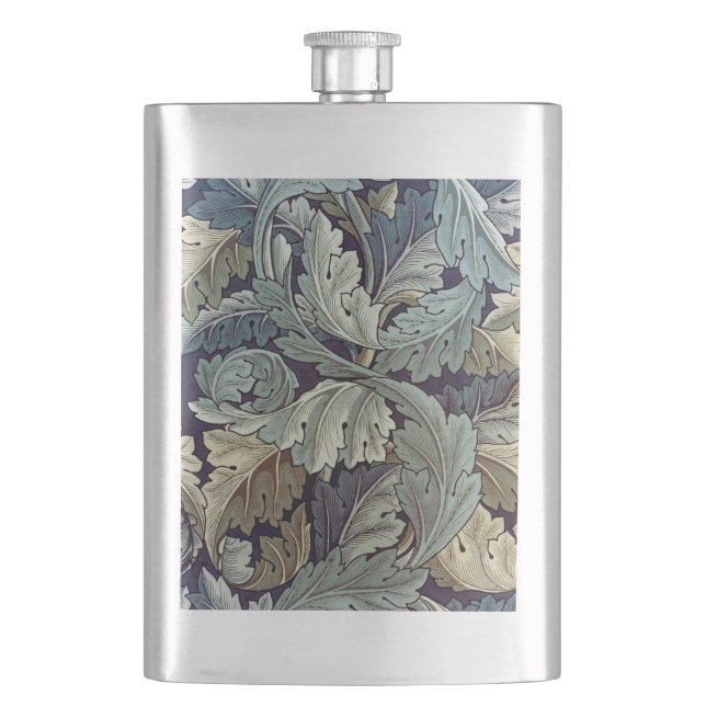Petaca Saltos de fondo de William Morris Acanthus (Anverso)