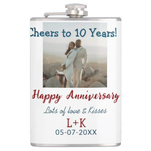 Petaca Saludos a los 10 años feliz aniversario agregar da
