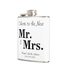 Petaca Saludos al nuevo señor y Sra. Vinyl Wrapped Flask