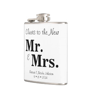 Petaca Saludos al nuevo señor y Sra. Vinyl Wrapped Flask