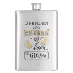 Petaca Saludos y cervezas a la máscara de cumpleaños de