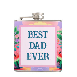 Petaca sandía colorida con el mejor papá de la historia