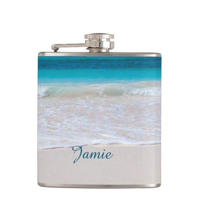 Petaca Sandy Beach Personalizado Flask (Anverso)