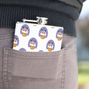 Petaca Santa Claus En Chimney, Nieve, Navidades, Año Nuev