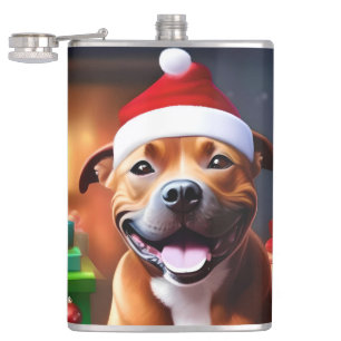Petaca "Santa Paws: La sorpresa festiva de un soldado"