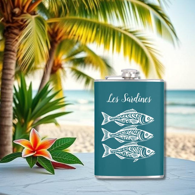 Petaca Sardinas-Hawaiano-pescador núcleo-Verde azulado (Les Sardines-Hawaiian-Fisherman Core-Flask Summer-Beach Teal)