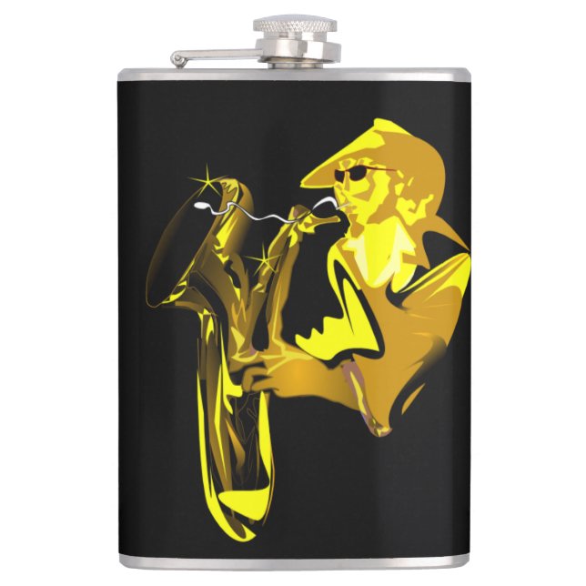 Petaca Saxafonista de Oro (Anverso)