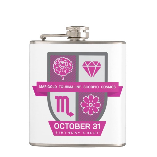 Petaca Scorpio Birthday Crest™ for October 24-31 (Anverso)