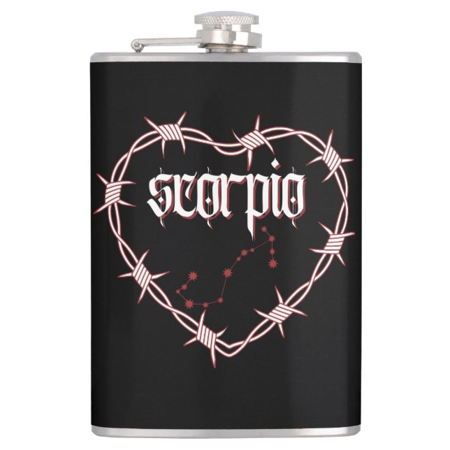 Petaca Scorpio Constellation Gótico Dark Edgy Celestial (Anverso)