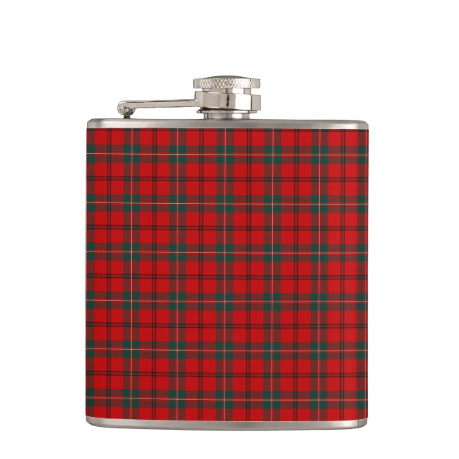 Petaca Scott Clan Tartan Bright Red and Green Plain (Anverso)