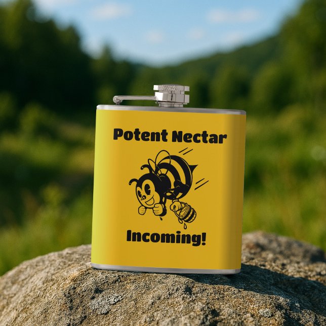Petaca ¡Se viene el néctar Potente! Personalizado Busy Be (Subido por el creador)