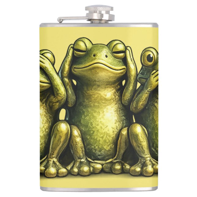 Petaca See Hear Speak No Evil Funny Frogs (Anverso)