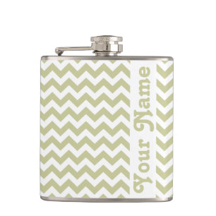 Petaca Serengeti Safari Chevron con nombre de personaliza