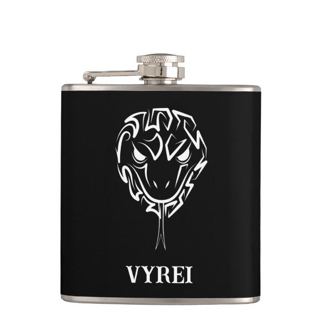 Petaca Serpiente Tribal Negra y Blanca (Anverso)