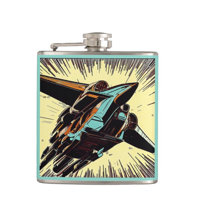 Petaca SF - Anime Starfighter Woodcut Vinyl Envuelto (Anverso)