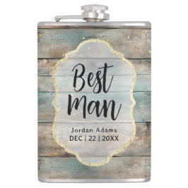 Petaca Shabby Chic Pastel Wood Boda Mejor Hombre