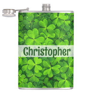 Petaca Shamrock Clovers Añadir nombre