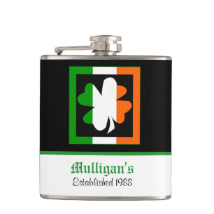 Petaca Shamrock de bandera irlandesa personalizado