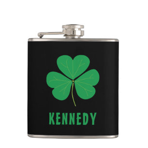 Petaca Shamrock Green Clover Irlanda Celtic Irish Name