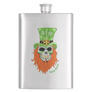 Petaca Shamrock Sugar Skull