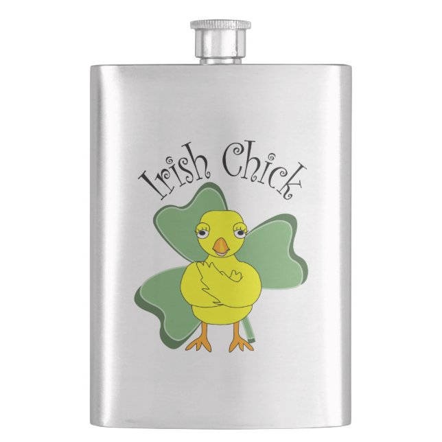 Petaca Shamrock - Texto de pollo irlandés (Anverso)