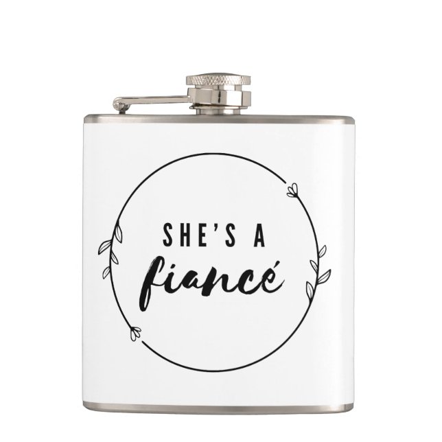Petaca She’s a Fiancé Elegant Engagement Bride to Be Gift (Anverso)