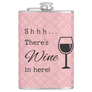 Petaca Shhh hay vino aquí con estampado triángulo Rosa
