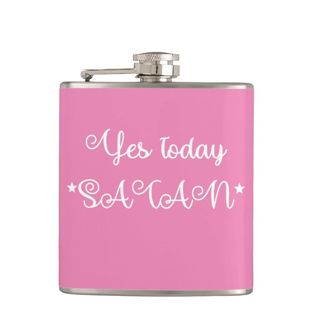 Petaca Sí, Hoy Satan Pink Flask (Anverso)