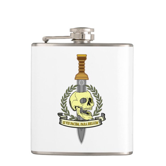 Petaca Si Vis Pacem, Para Bellum.. Skull (Anverso)