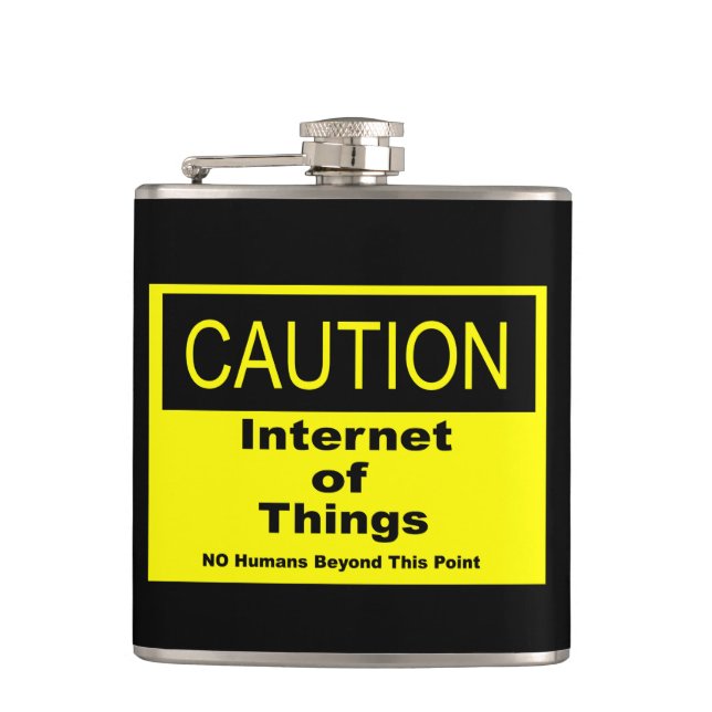 Petaca Signo de advertencia de advertencia de Internet of (Anverso)