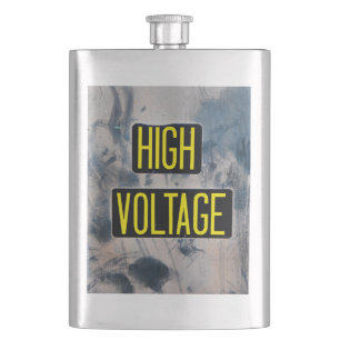 Petaca Signo de advertencia de alto voltaje - DIVERTIDO