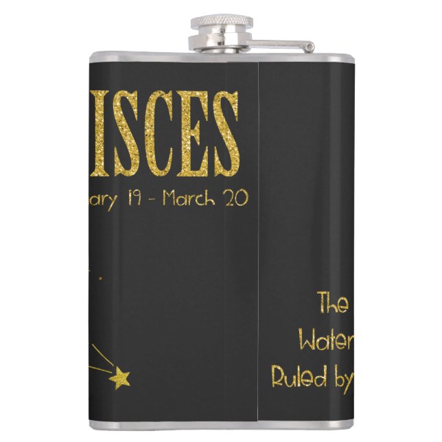 Petaca Signo de estrella de Pisces (Reverso)