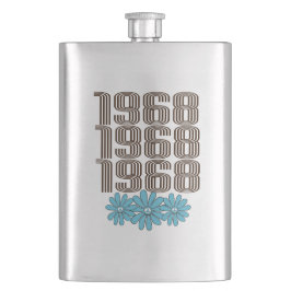 Petaca Signo de paz de 1968 poder de flores hippie Aqua