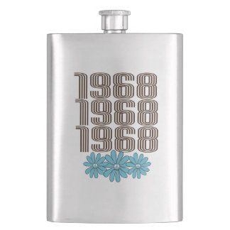 Petaca Signo de paz de 1968 poder de flores hippie Aqua