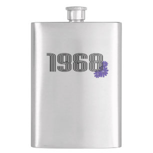 Petaca Signo de paz hippie de 1968: Púrpura poder de flor