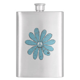 Petaca Signo de paz hippie flor Aqua mal visto