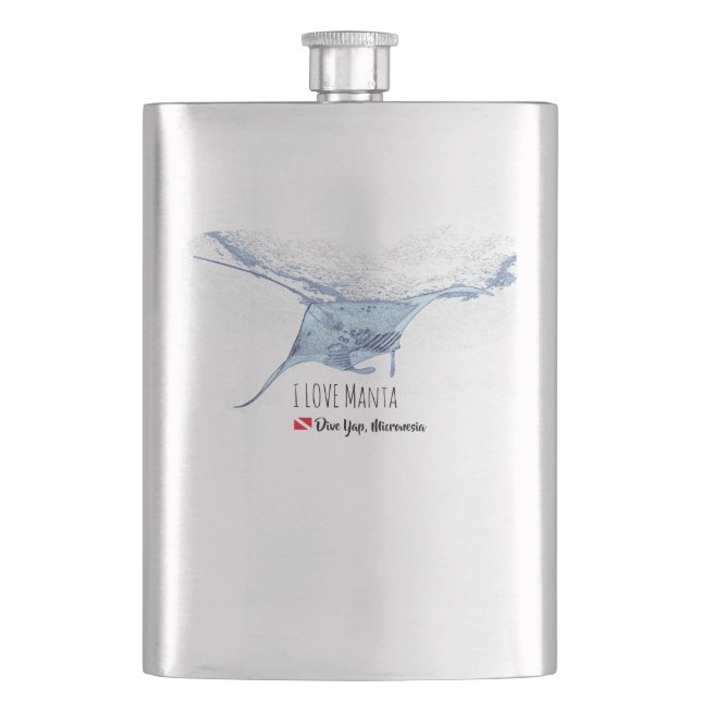 Petaca Silhouette de rayo de manta escarcha de vidrio esm (Anverso)