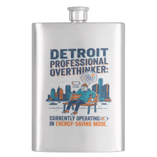 Petaca Silueta de Detroit Persona en Modo de Ahorro de En