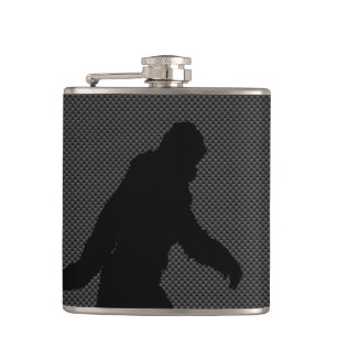 Petaca Silueta de Sasquatch en la decoración de la fibra