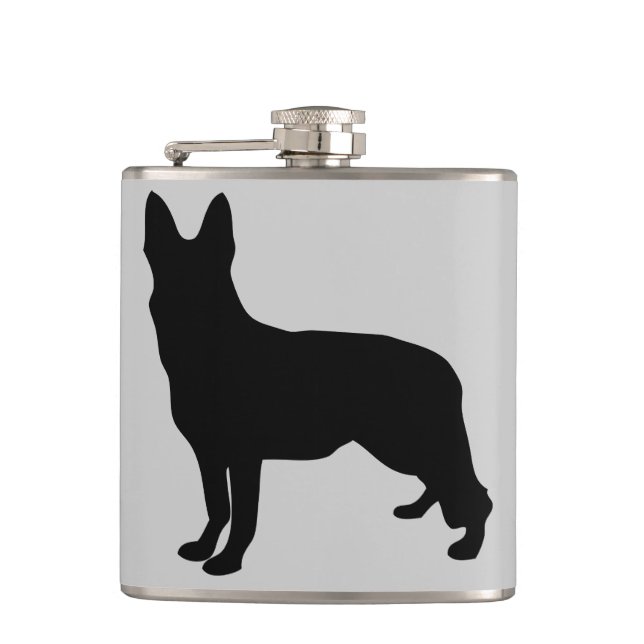 Petaca Silueta del pastor alemán (Anverso)