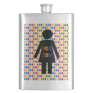 Petaca Silueta lésbica LGBTQ y damas arcoíris
